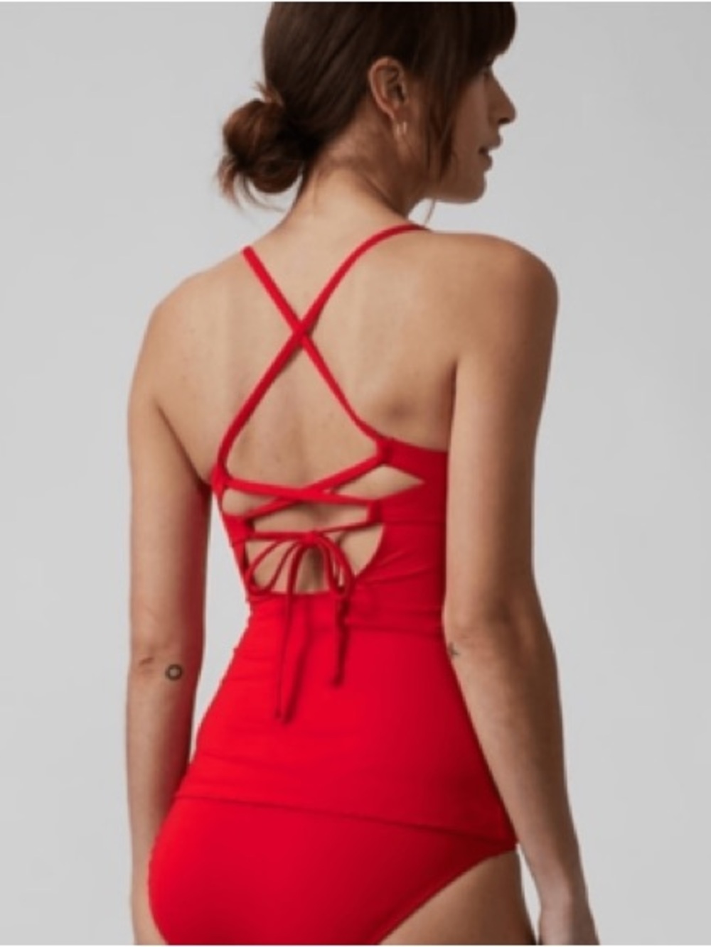Athleta Triangle Tankini Red Size Large Swim Top - Picture 3 of 5